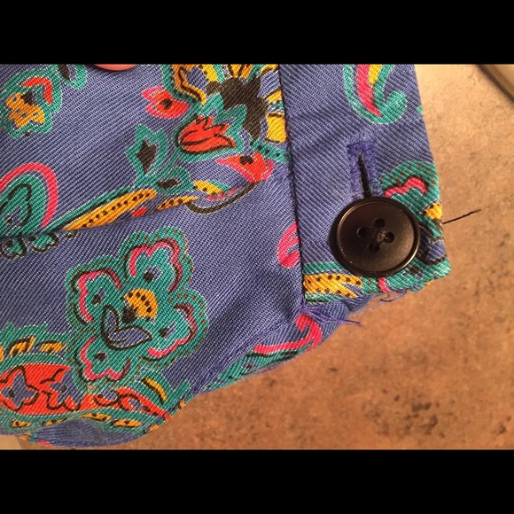 Vintage blue paisley midi skirt with pockets - Picture 6 of 8